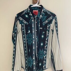 Sendero Teal and Black Western Shirt